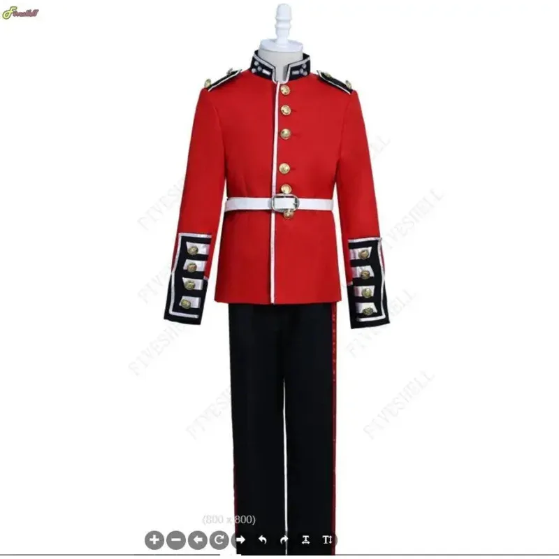 Costume cosplay della guardia reale britannica di Halloween per bambini adulti Costume della guardia della regina Dress Up William Soldiers Set uniforme cosplay con cappuccio A4
