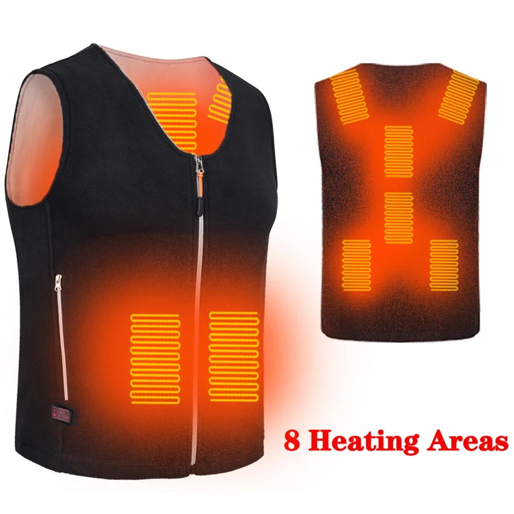 Vests Man heated Men Jacket Winter Sleeveless Jacket Warm Infrared USB Heated vest Electric Thermal Hiking Vest Outdoor camping