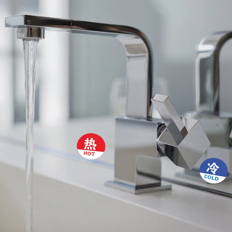 Hot and Cold Signs Round Universal Easy to Use Sticker Self-adhesion Water Signs Label for Kitchen Bathroom Faucets Sink