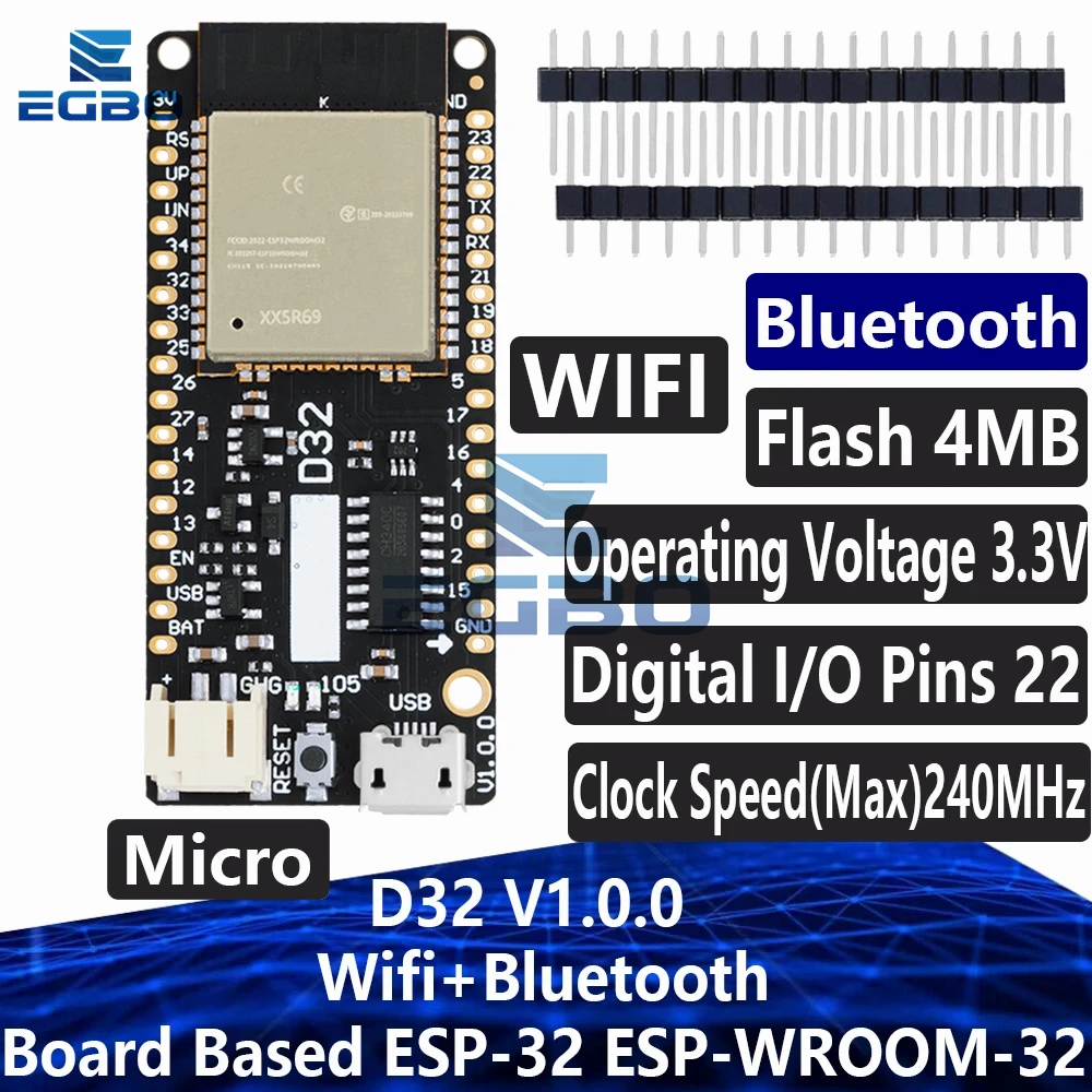 1 ~ 8 قطعة لـ LOLIN D32 V1.0.0 - Wifi + لوحة بلوتوث على أساس ESP-32 Esp32 ESP-WROOM-32 فلاش 4 ميجابايت متوافق مع Arduino MicroPython
