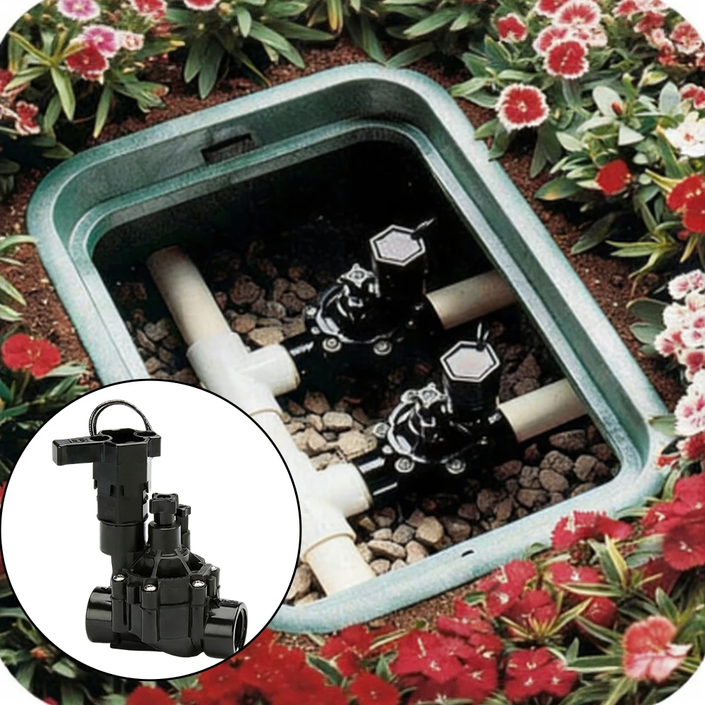 In Line CP100 Automatic Sprinkler Valve for Stable Performance in Residential Systems Works with Standard Timers Black