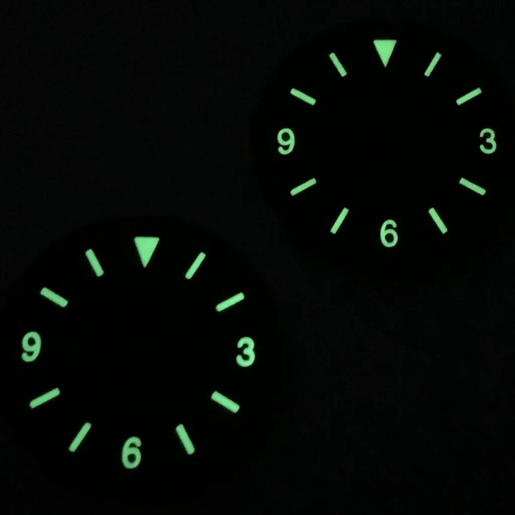 Goutent 28.5mm Sterile Green Luminous Black Watch Dial Fit NH35 NH36 PT5000 ETA2824 2836 DG2813 3804 Miyota 8215 821A Movement