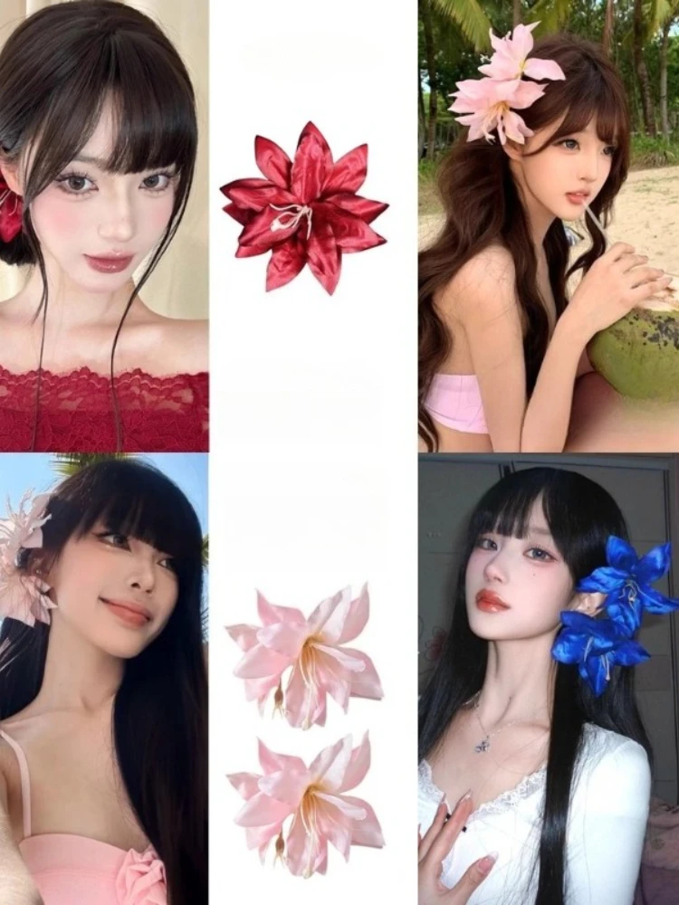 Épingle à cheveux rétro fleur de lys, couvre-chef de saint-valentin pour fille, Clip latéral esthétique, accessoires pour cheveux, pince à cheveux florale artificielle, cadeau de Festival