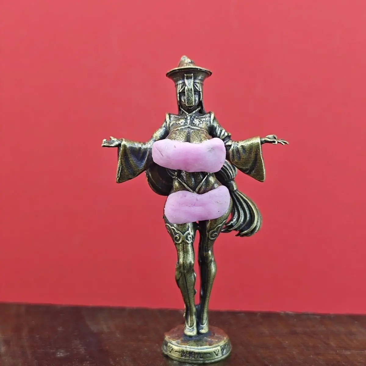 

Brass Mini Female Figurine Desktop Decoration Home Ornament Collectible Miniature Statue