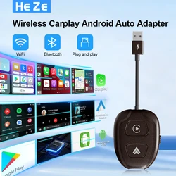 Wireless Apple CarPlay & Android Auto Wireless Adapter, 5.8 GHz Wireless Carplay Dongle for Wired Apple Carplay & Android