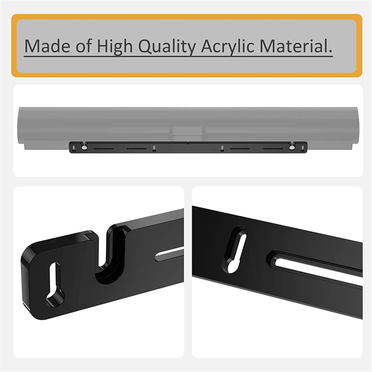 B49CSoundbar Speaker Stand Wall Mount Bracket for SONOS Arc Thickened Acrylic Bar Speaker Stand 1 Piece Wall Bracket