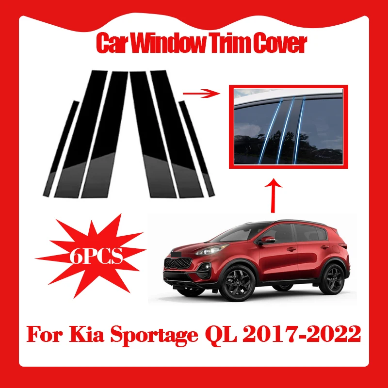 

6 шт. накладка на окно автомобиля для Kia Sportage QL 2017 ~ 2020 2021 2022 KX5 Pillar B C Колонка Наклейка Наклейка на дверь Аксессуары