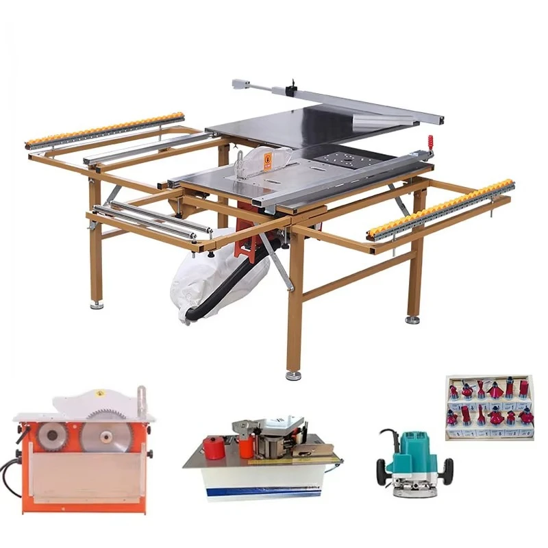 

High Performance Wood Cutting Machine Woodworking Circular Saw Tool Double Blade Slide Table