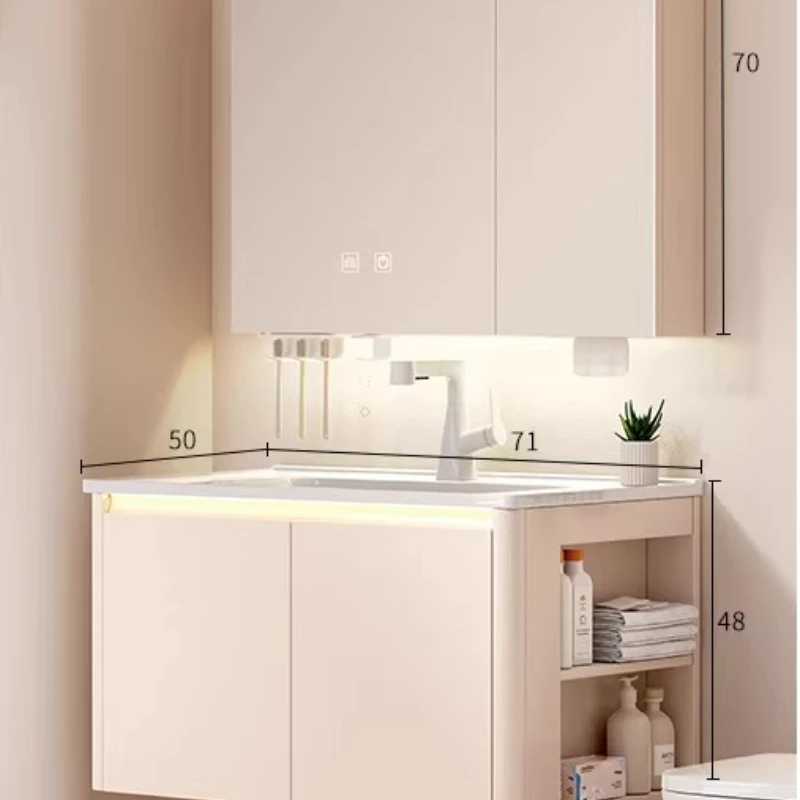 

Усовершенствованные изогнутые тумбы для ванной комнаты из композитной керамики с интегрированной раковиной, мебель для дома, модель ZY40YSG