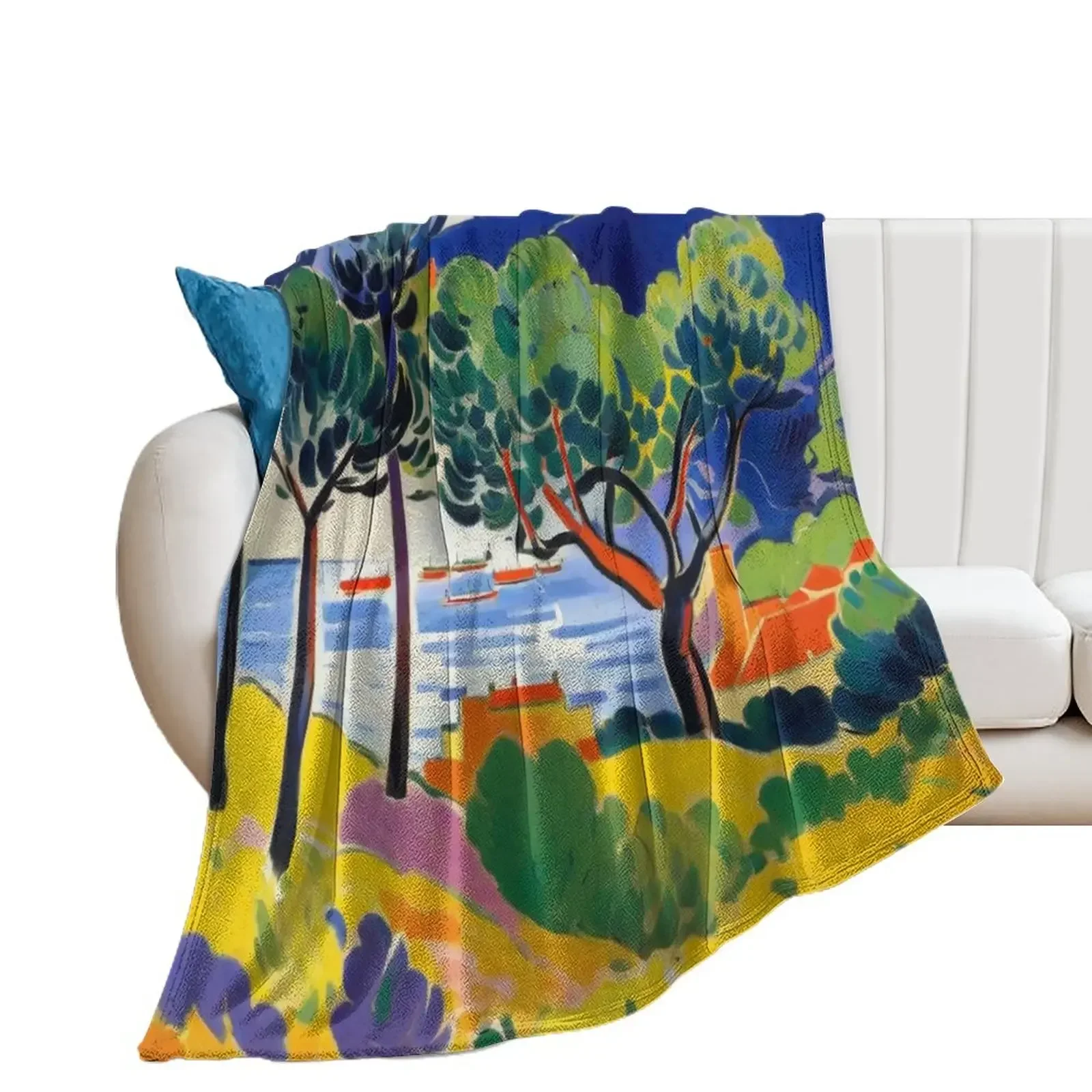 Vibrant Impressions Matisse Landscape Elegance Throw Blanket Thermals For Travel For Decorative Sofa Beautifuls Blankets