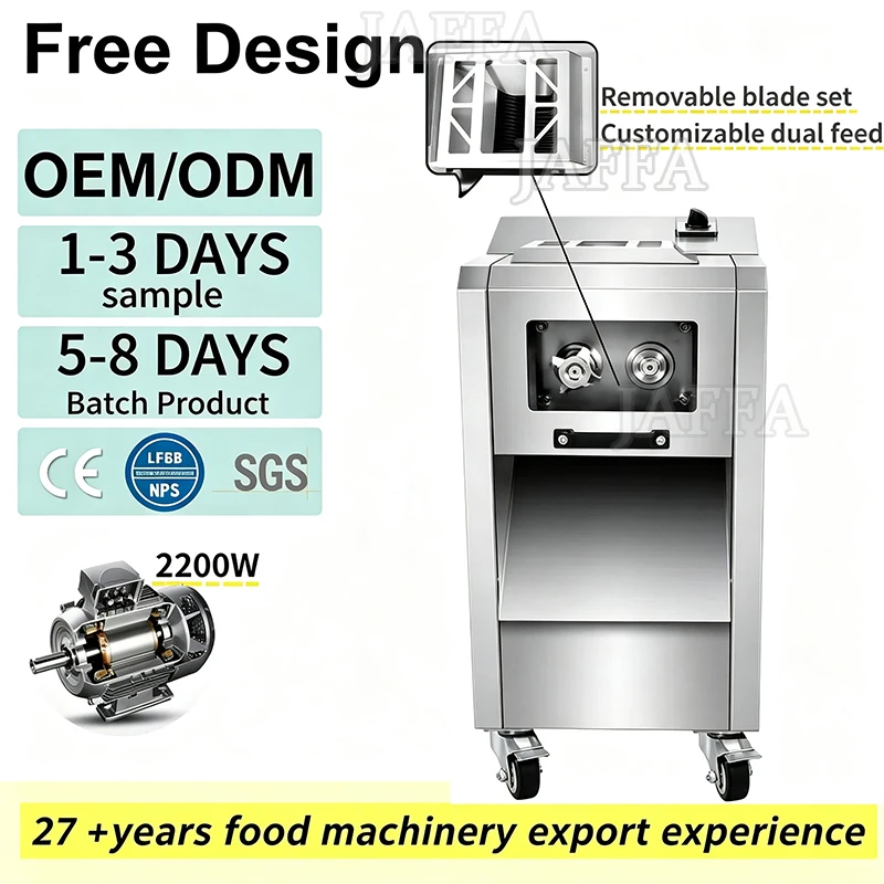 Fully Automatic Commercial Stainless Steel Meat Slicer New Condition Diced Beef Slices Meat Rolls Shredded Meat Cutter