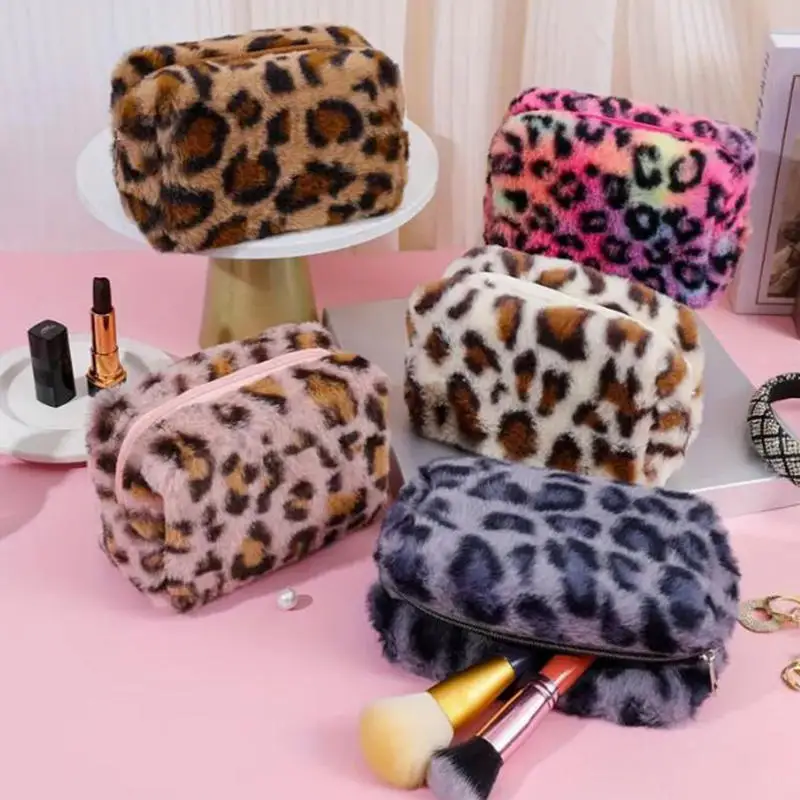 

Neon Rainbow Colored Leopard Stationery Storage Pencil Case for School Office Travel New Pencil Bag Study Pencil Bag Key Pouch