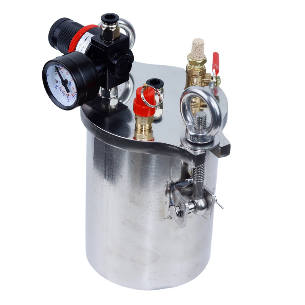 Dispenser Pressure Tank 304 Stainless Steel Pressure Barrel Dispensing Valve Fluid Dispensing Storage Bucket 1L