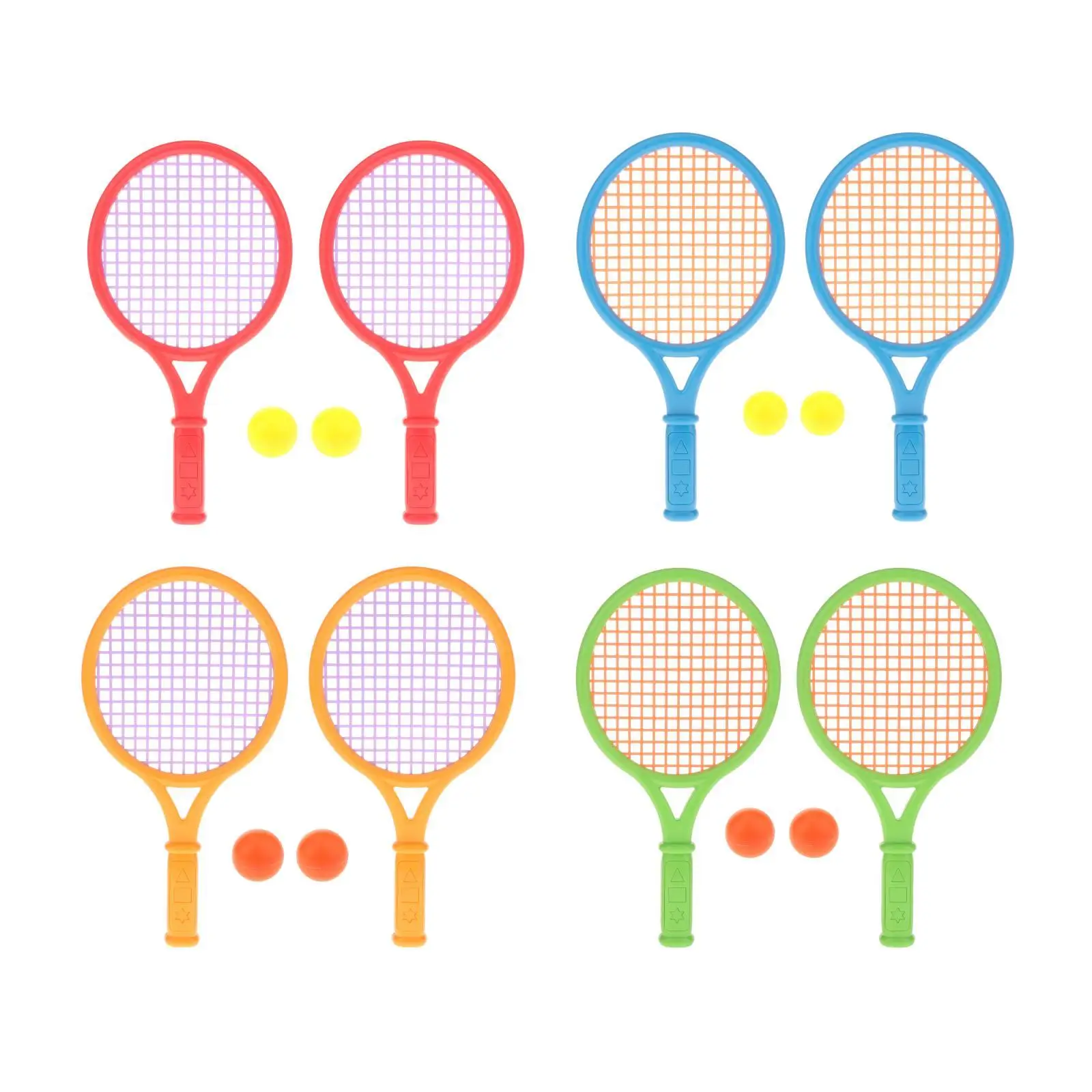 2 PCS Children Tennis Rackets with and Balls Sports Toys for Kids 3-7 Ages