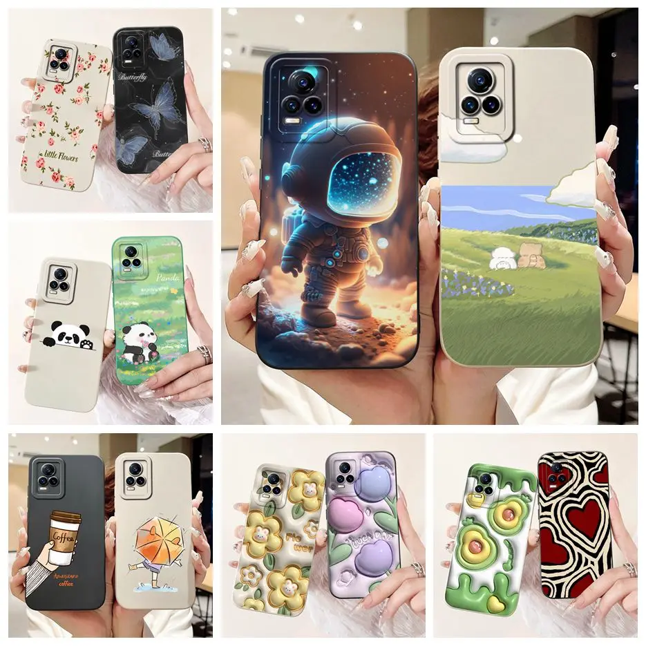 For Vivo V21e 4G Case V2061 New Fashion Candy Painted Cover Shockproof Phone Case For Vivo V21 V 21 e VivoV21e Soft Fundas Coque