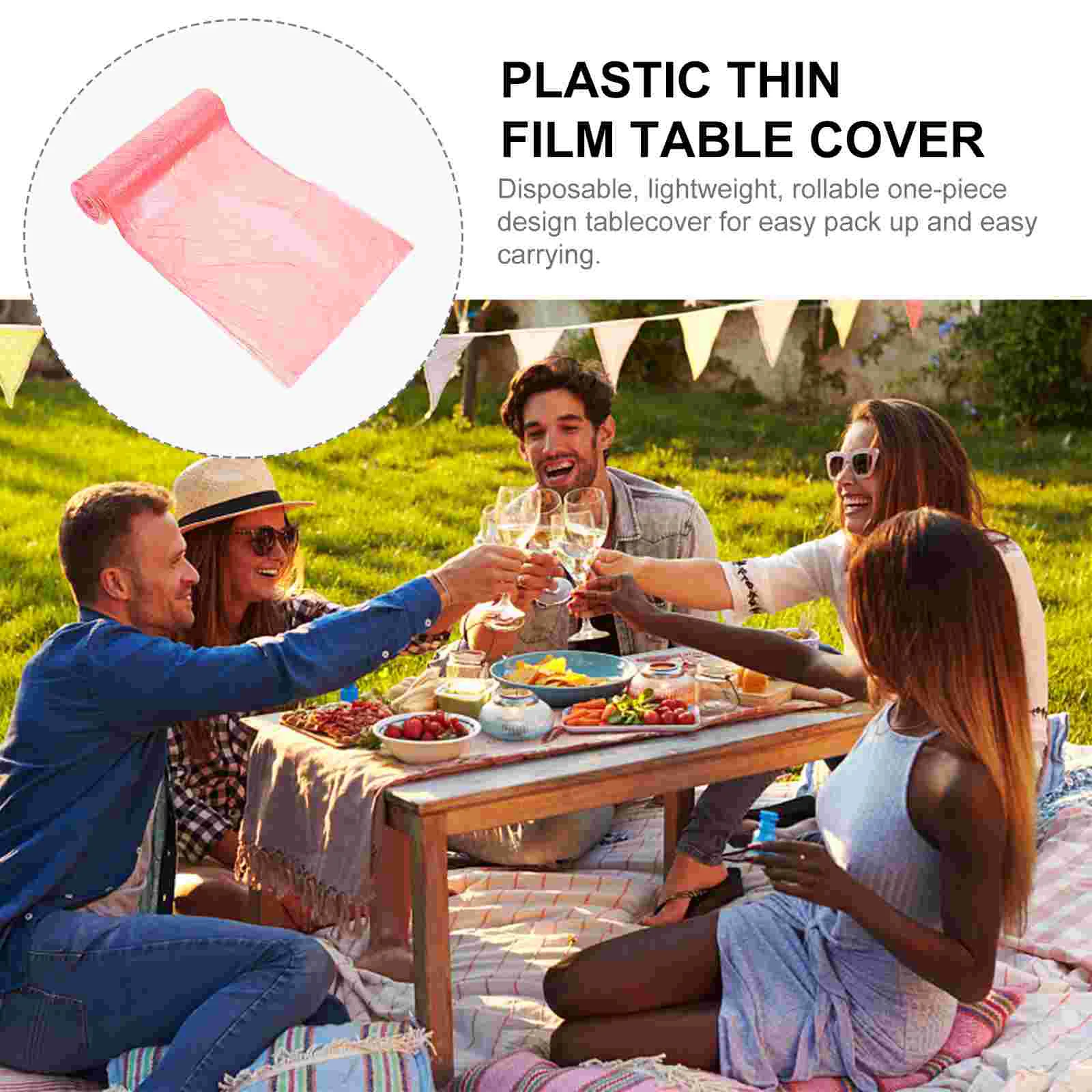 Blush Tablecloth White Cover Party Covers Water Proof Tablecloths Plastic Thin Film Dinner One-time for Disposable