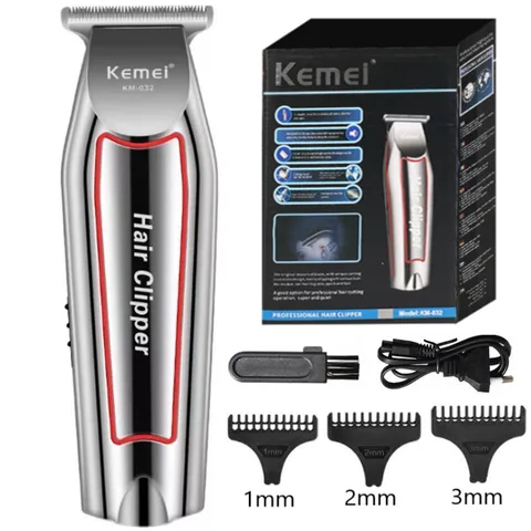 Электронный триммер Kemei KM-032 для бороды, серебристый — фото товара