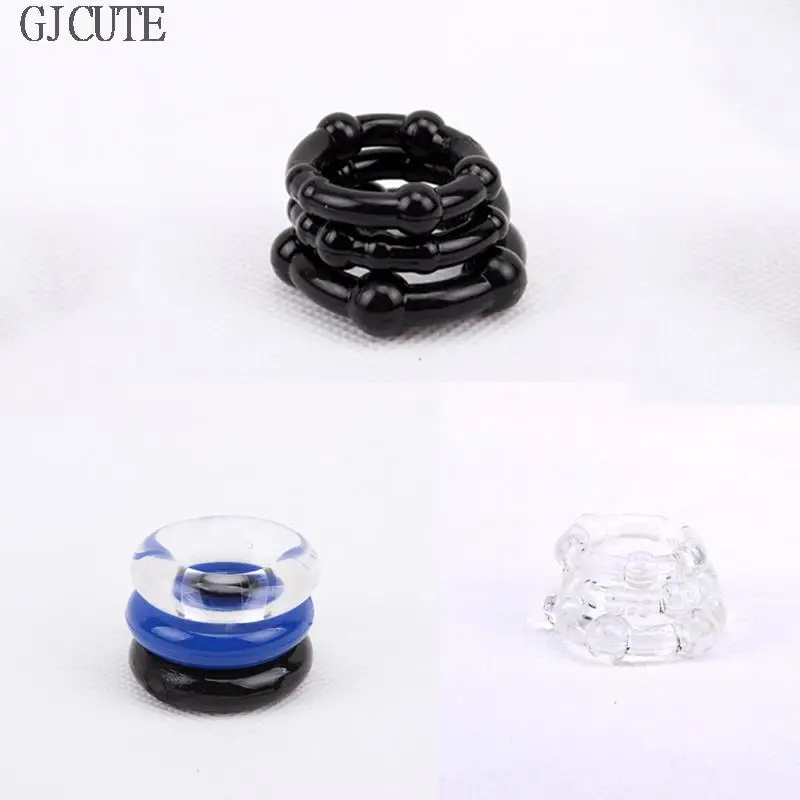 3 Pcs/Pack Male Flexible Stay Donuts Cock Rings Silicone Time Delay Ring Cock Rings Adult Products