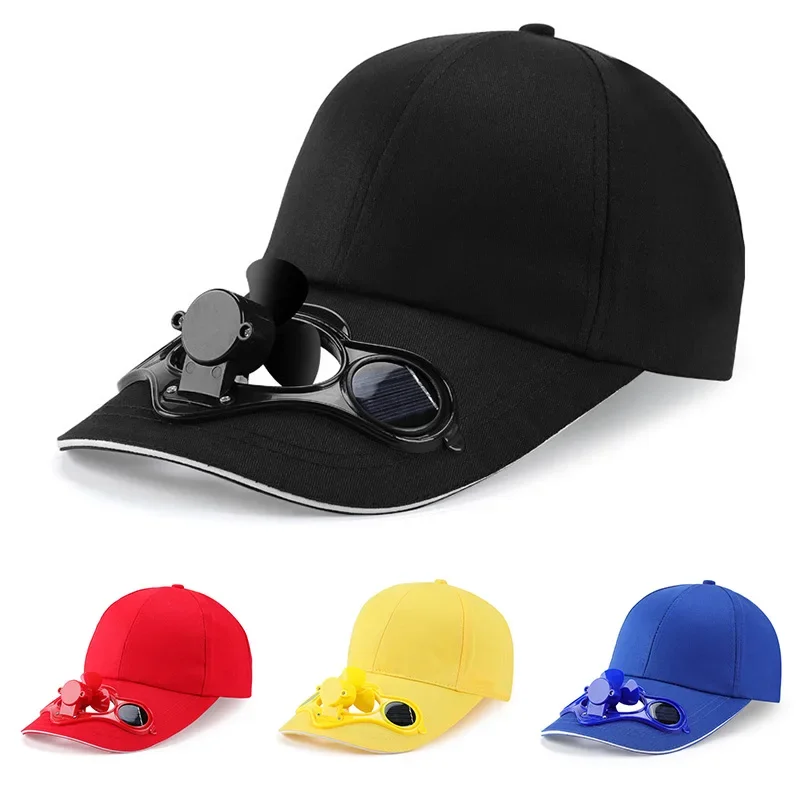 Sunscreen Solar Powered Fan Hat Summer Outdoor Sport Hats Sun Protection Cap With Solar Cool Fan Bicycling Climbing Baseball Cap