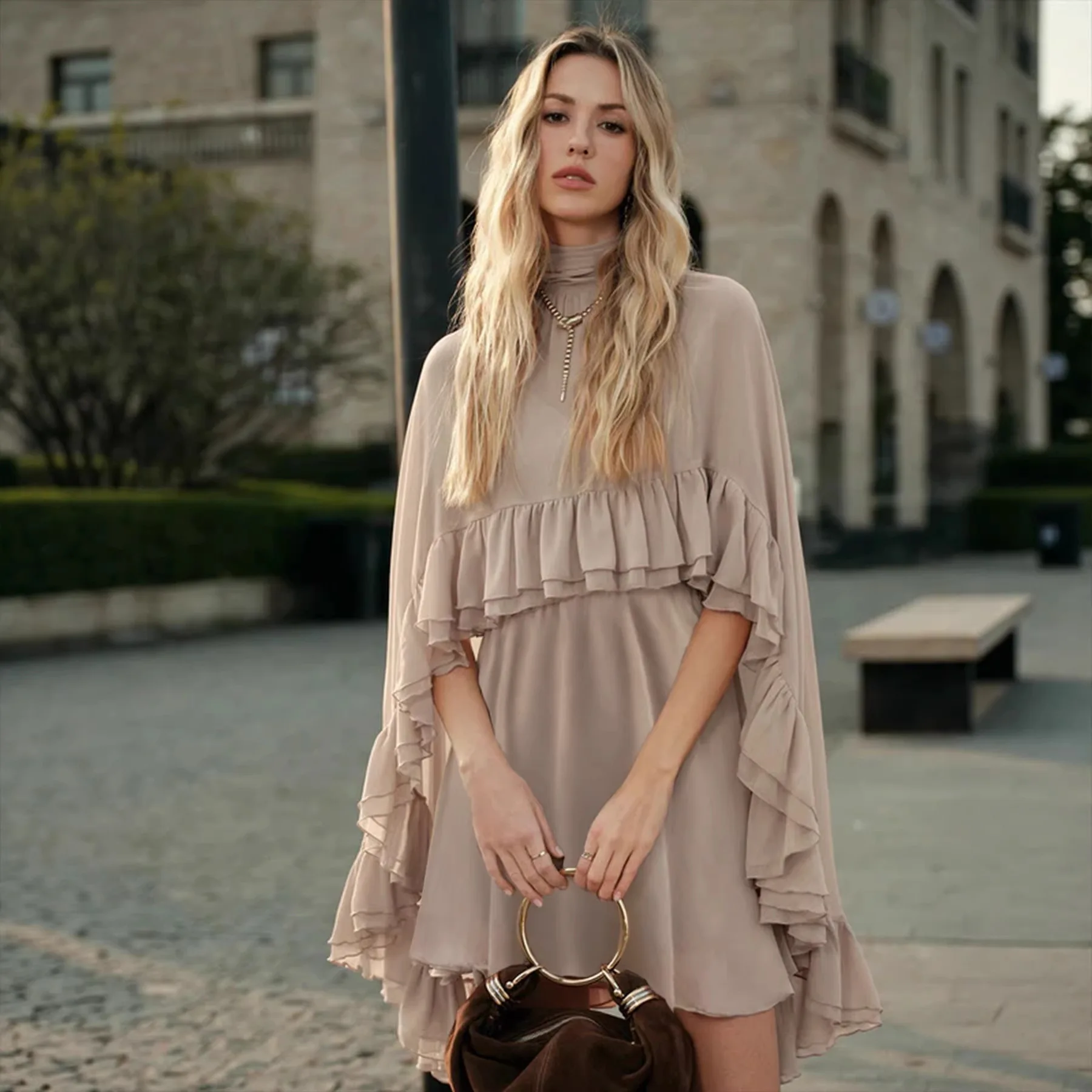 (exclusive)   New Run! And Summary Collection: Elegant Chiffon. Dress, Fashionable Inner Camisole, And Two-piece Set Y2k、