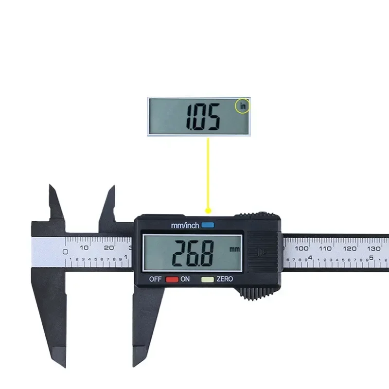 Digital Vernier Calipers Measure 150mm 6inch LCD Electronic Carbon Fiber Gauge Height Measuring Instruments Micrometer