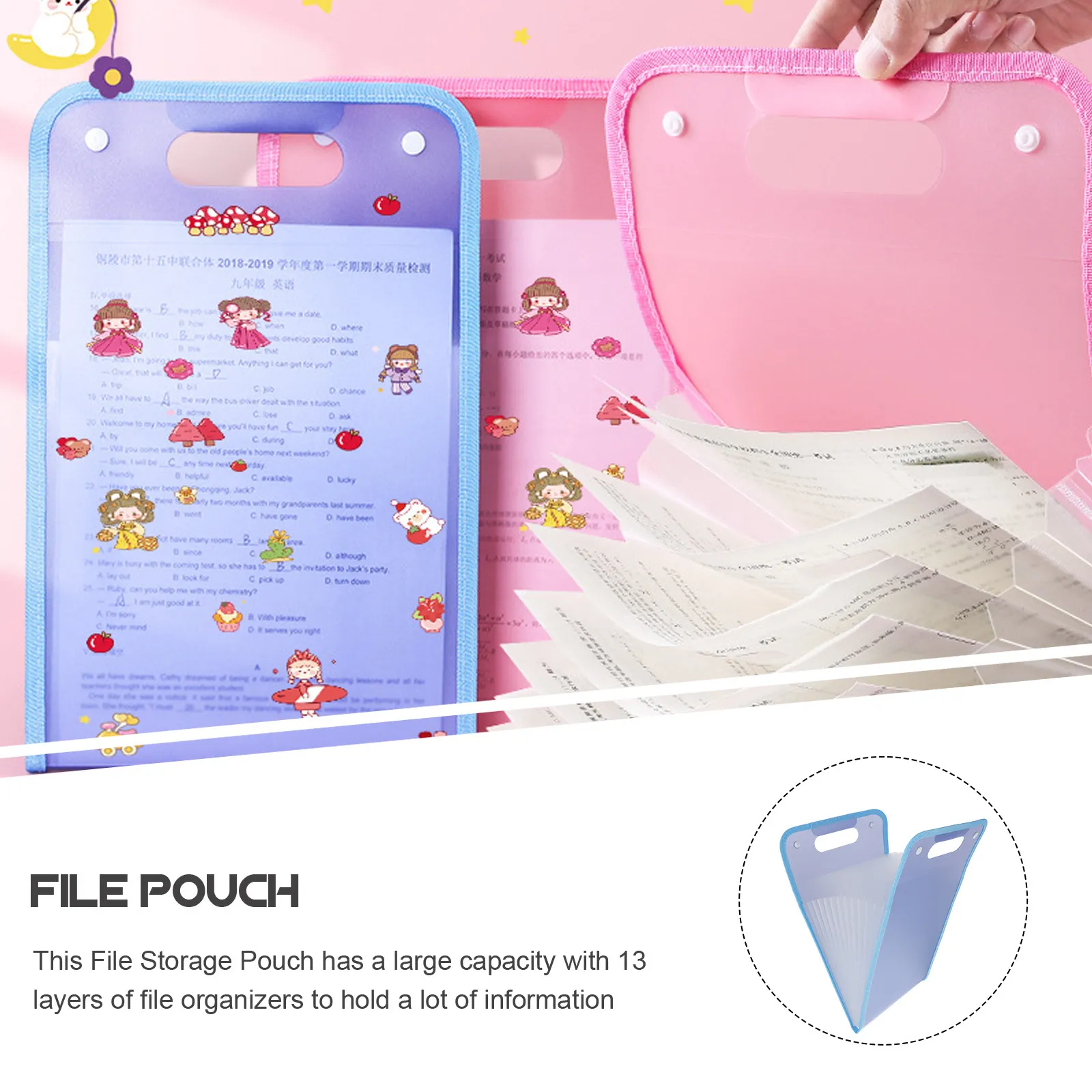 

Вместительный 13-слойный органайзер для файлов, портативная расширяемая папка для документов для офиса, школы, дома, многослойный чехол для хранения документов