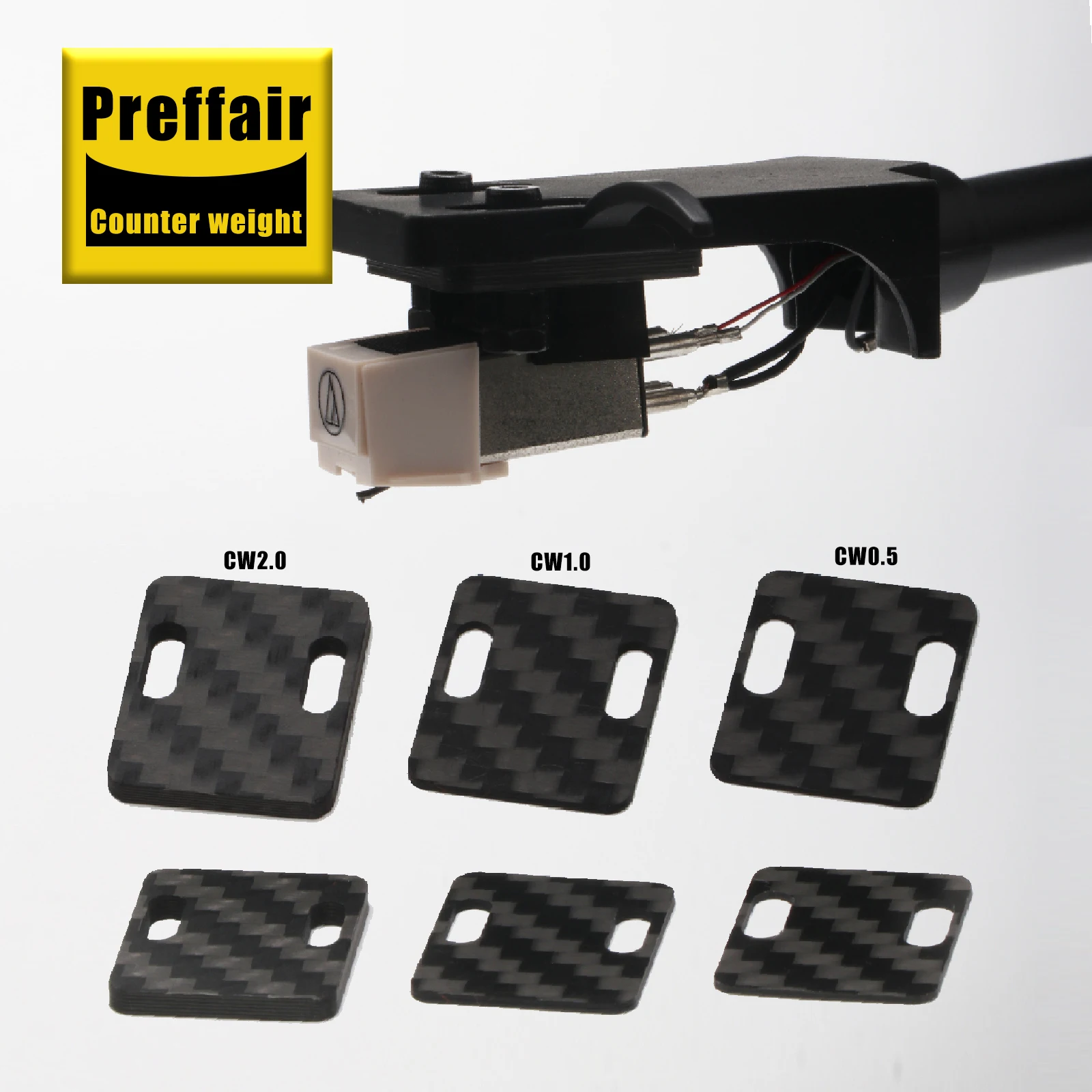 Preffair 1 Set Turntable Head shell Vinyl Pickup Replacement with 4-Pin Lead Wires/Head shell Shims Spacer for Universal Phono