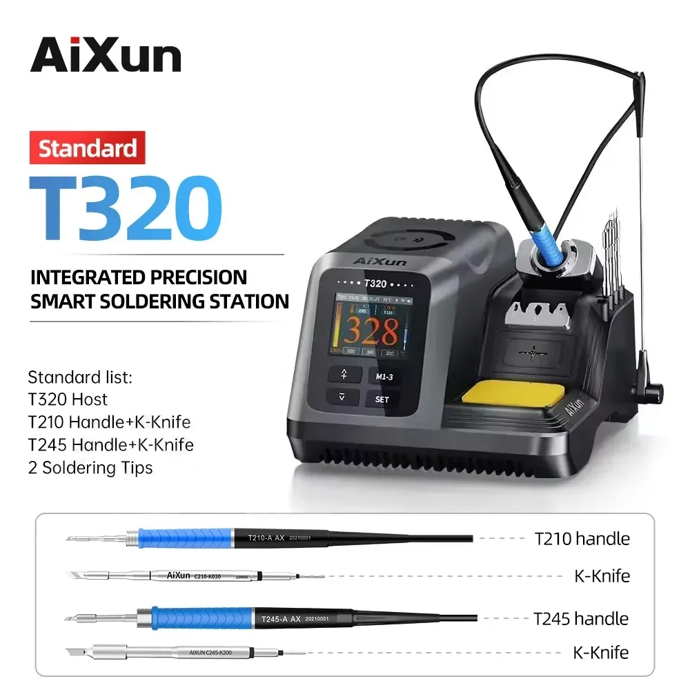 AIXUN T320 Soldering Station T245 C210 Soldering Handle Tip 200W 2S Heating Solder Paste For Mobile Phone Repair Welding Machine