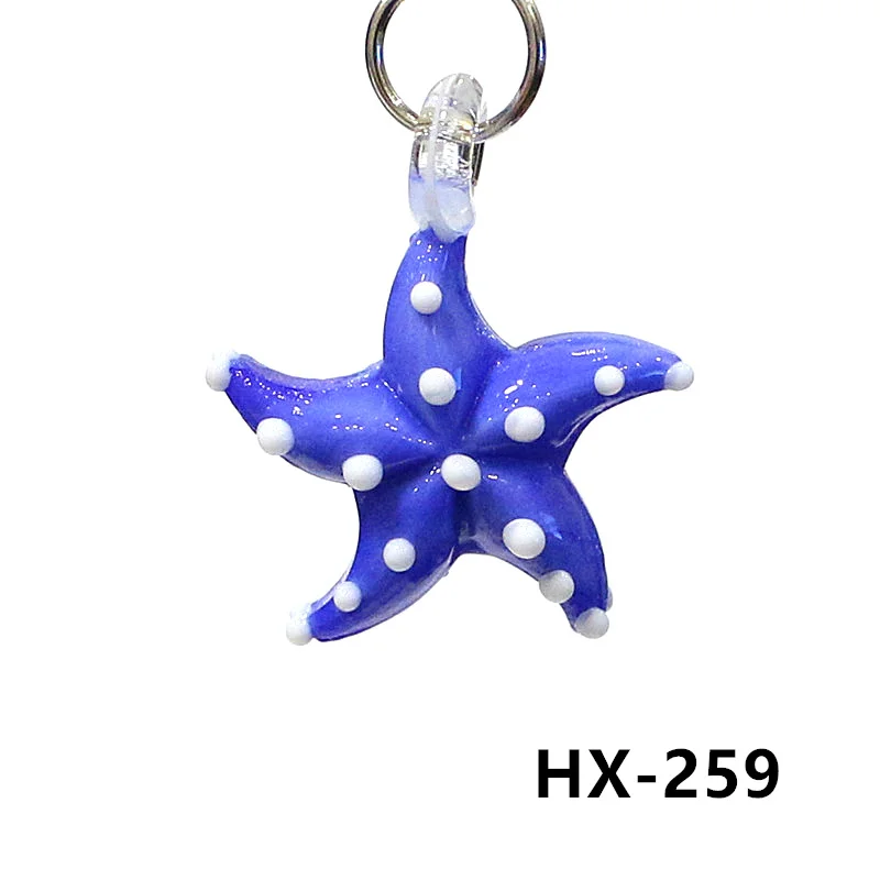 2 pièces mini pendentif en verre étoile de mer charm belle étoile de mer décorations animales marins colorées pour diy bijoux colliers boucles d’oreilles bracelets faire des accessoires ou décoration d’aquarium