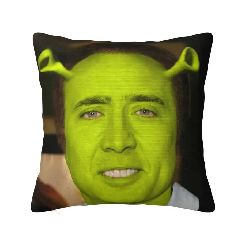Nicolas Cage Meme Throw Pillow Case 55*55cm for Living Room Cushion Cover Velvet Polyester Pillowcase Double-sided Printing