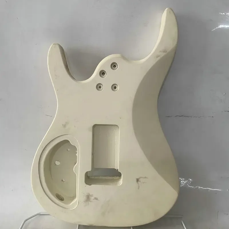 YB210 White Color Solid Wood 2 Points Bridges Electric Guitar Body Unfinished Surface Damages and Dirty Right Hand DIY Parts