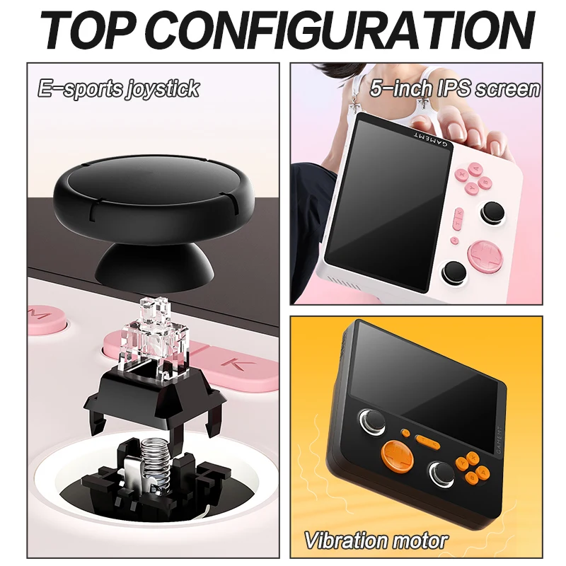 E5 PLUS Handheld-Spielekonsole Gamemt E5PLUS 5 Zoll HD IPS-Bildschirm Dual System Andorid Wifi Retro-Video-SPIEL 2 + 16 GB RK3566-Chip