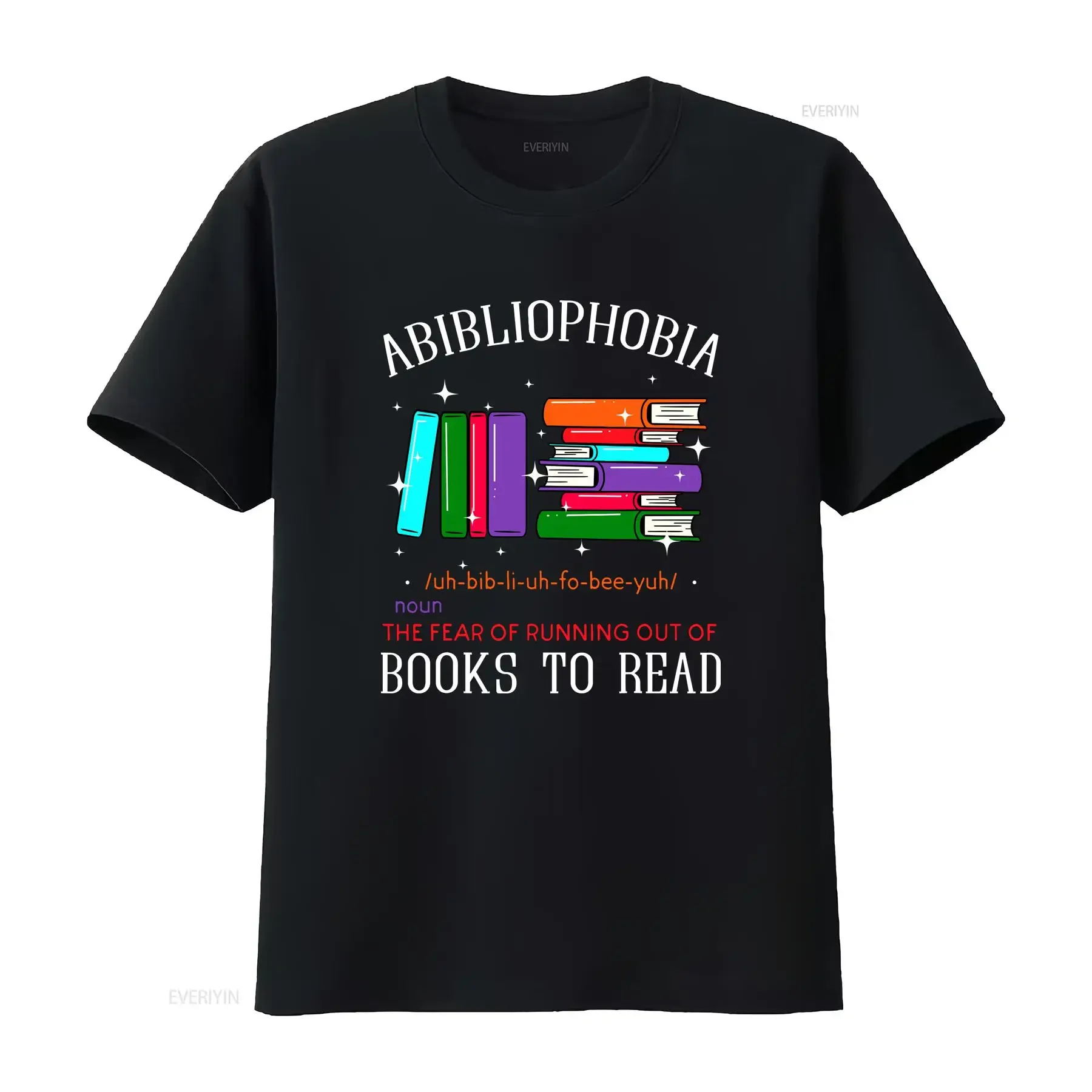 Abibliophobia Bibliophilia Angst Lesen Bibliophiler Bücherwurm T-Shirt lange oder kurze Ärmel Vintage Gewaschen Weich Stilvoll Dehnbar