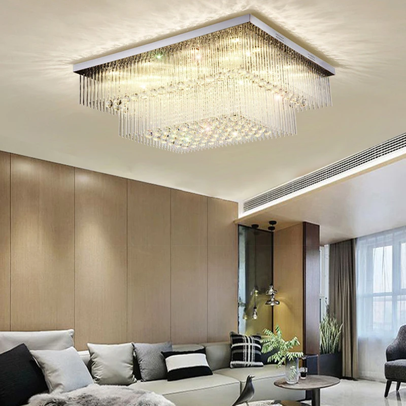 Plafonnier LED en Clip Chromé au Design Moderne, Luminaire Décoratif de Plafond, Idéal pour un Salon ou une Maison