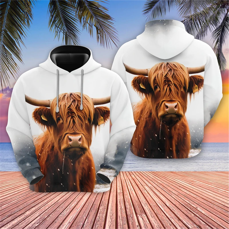 

Harajuku Fashion Cow Women Hoody Casual Animal Cows Graphic Sweatshirts Funny Bull Hoodies For Men Clothes Boy Tracksuit Tops