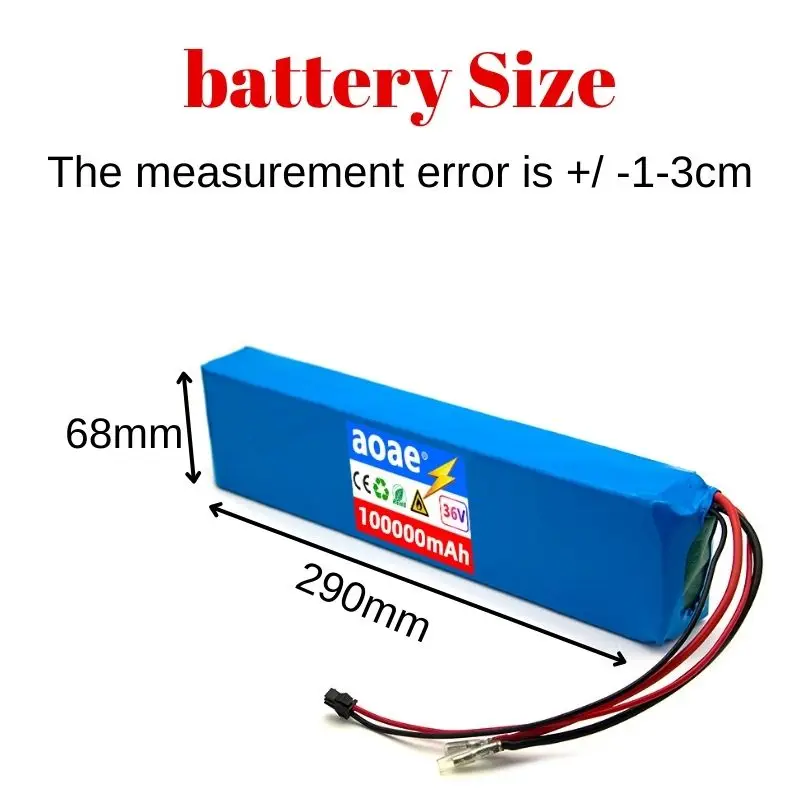 36V  100000mAh Rechargeable Lithium Battery Pack | High Capacity for Electric Kick Scooter with BMS