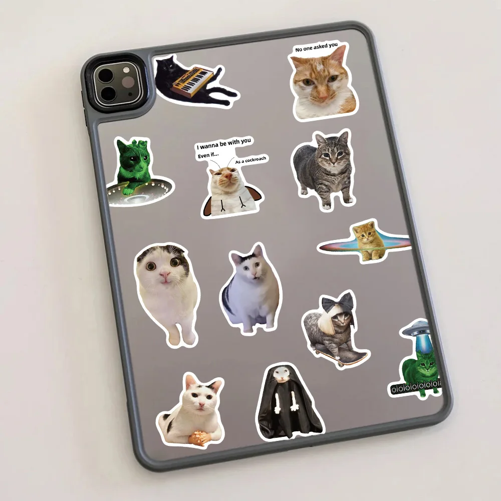 50 Buah Stiker Meme Kucing Kawaii Oiiai Grafiti Notebook Bagasi Laptop Ponsel Alat Tulis Stiker Kartun Lucu DIY Hadiah Tahan Air