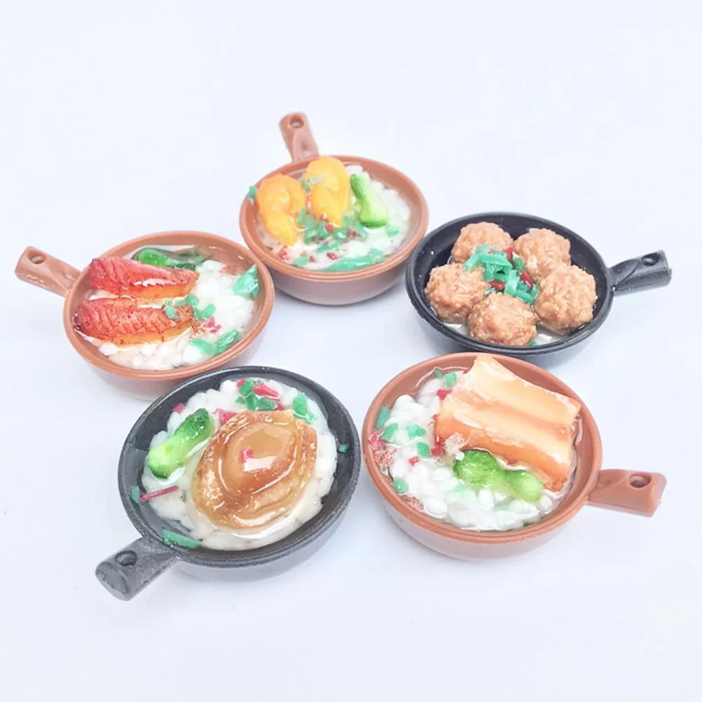 5 Pcs Dollhouse Mini Plastic Stroller Food Home Decor Broom Desktop Decorations Small Gift Pp Miniature Child