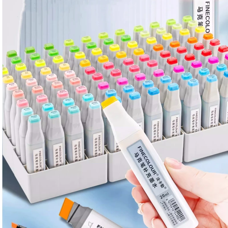 Marker Ink Alcohol-based Oily Marker with Refill Universal Pen Water Student Clothing Comic Design Special Marker Refill Ink