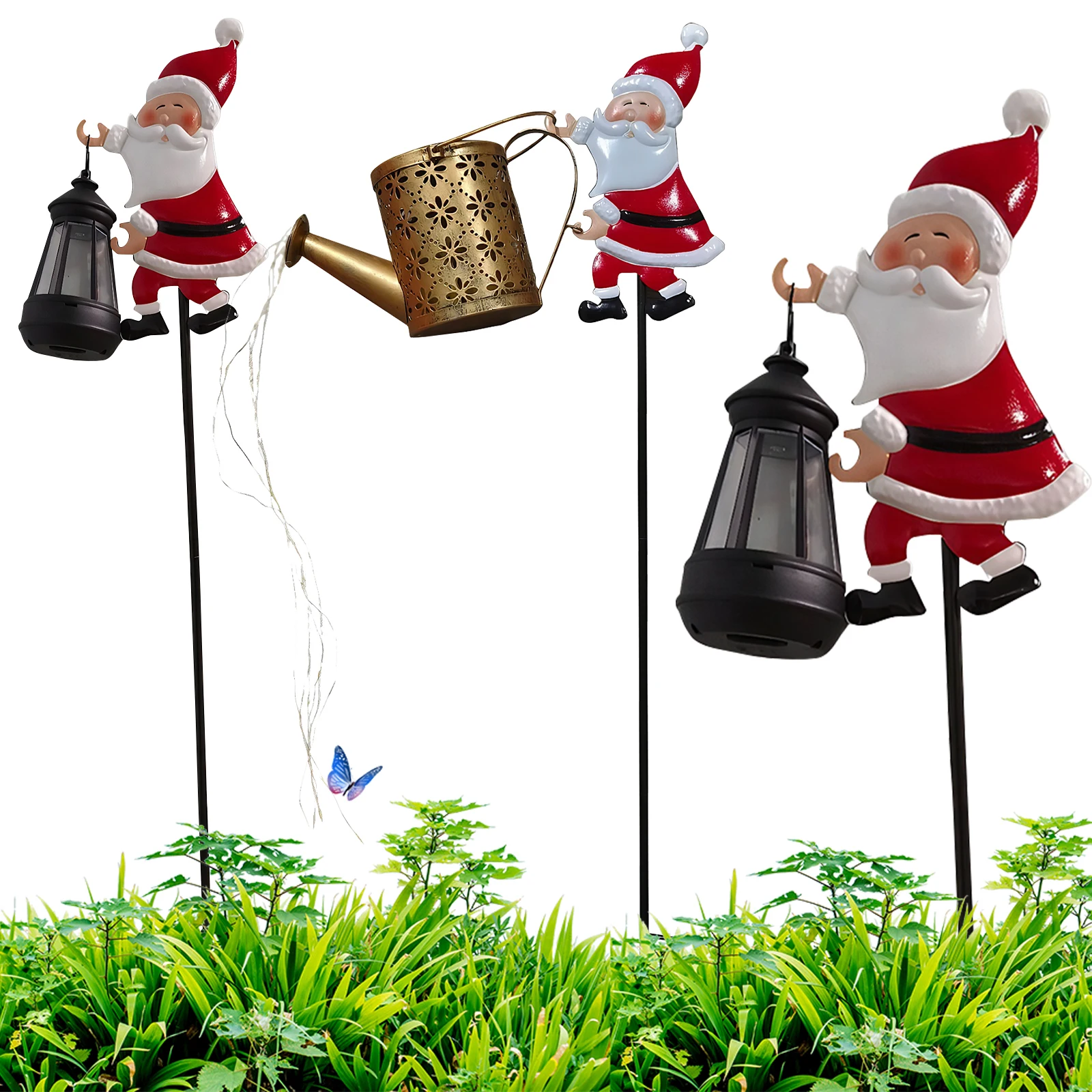 

1 упаковка, солнечный светильник для газона Санта-Клауса, садовый газон, рождественские декоративные светильники, солнечные садовые фонари Санта-Клауса для сада и дорожки