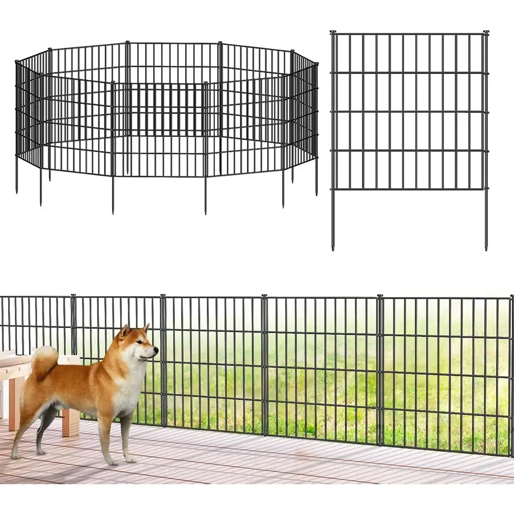 

Metal Garden ence 28in (H) x 23.3t (L), 10 Panels + 11 Stakes Dog ence Border ence Animal Barrier, No Dig Garden encing or Yard