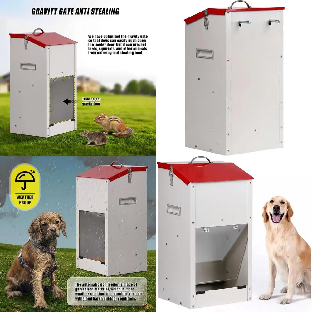 

Large Breed Dog Food Dispenser - 25lbs Outdoor Gravity Feeder for Pets