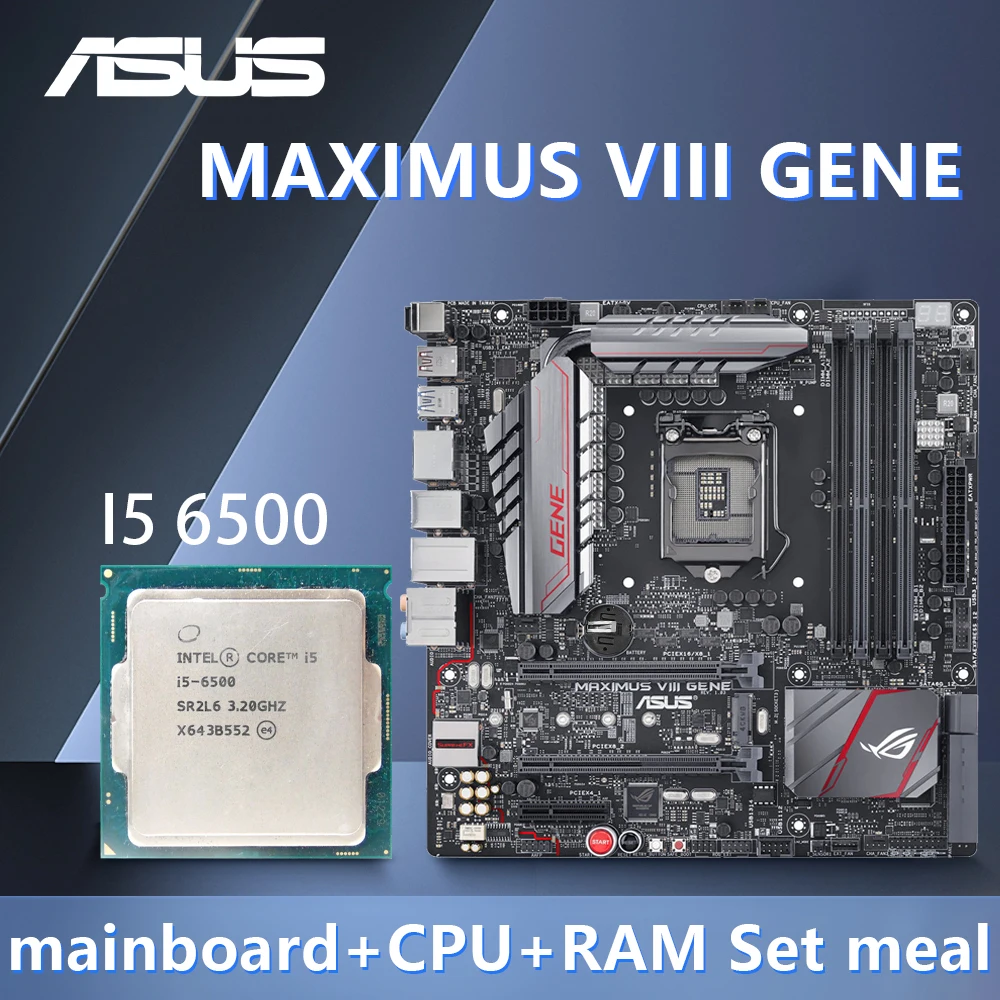 ASUS MAXIMUS VIII GENE Motherboard LGA 1151 with i5 6500 CPU uses Intel Z170 Chipset DDR4 PCI-E 3.0 1 x M.2 1 x RJ45 Micro ATX