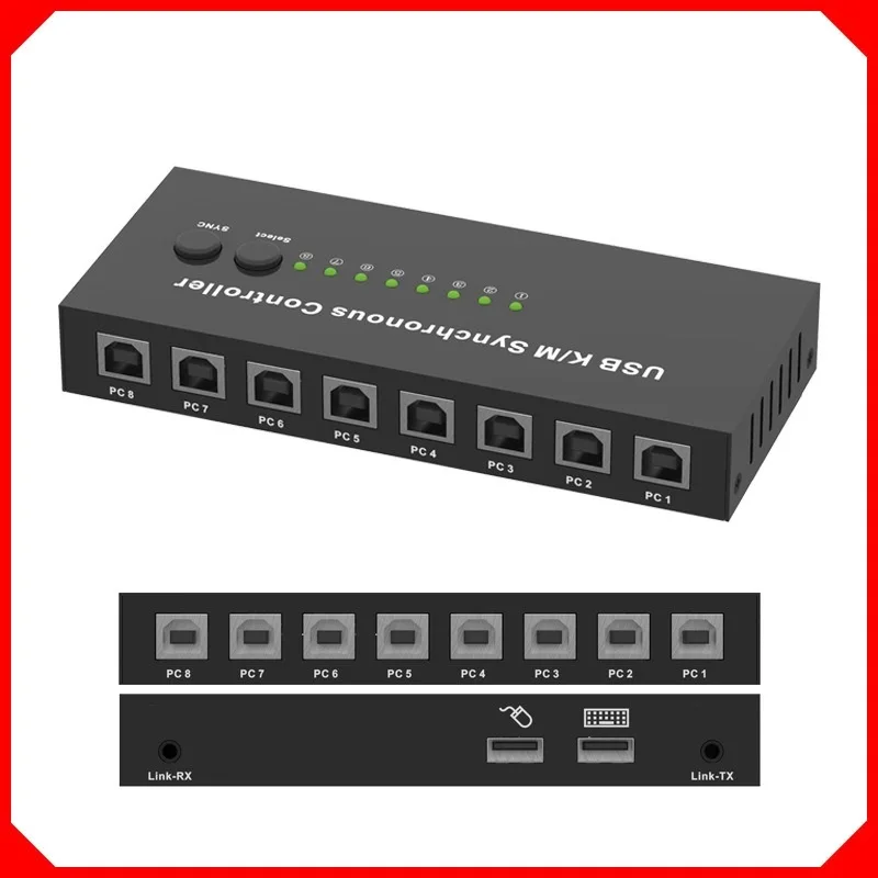 8 Port USB Synchronous Controller Adapter 8x1 USB2.0 Male Connector Repeater For Games Keyboard Mouse KVM Splitter Extender