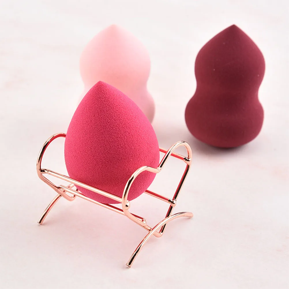 

3Pcs Makeup Sponge Rack Rose Gold Heart Design Puff Holder Drying Display Stand Sponge Organizer Beauty Tool