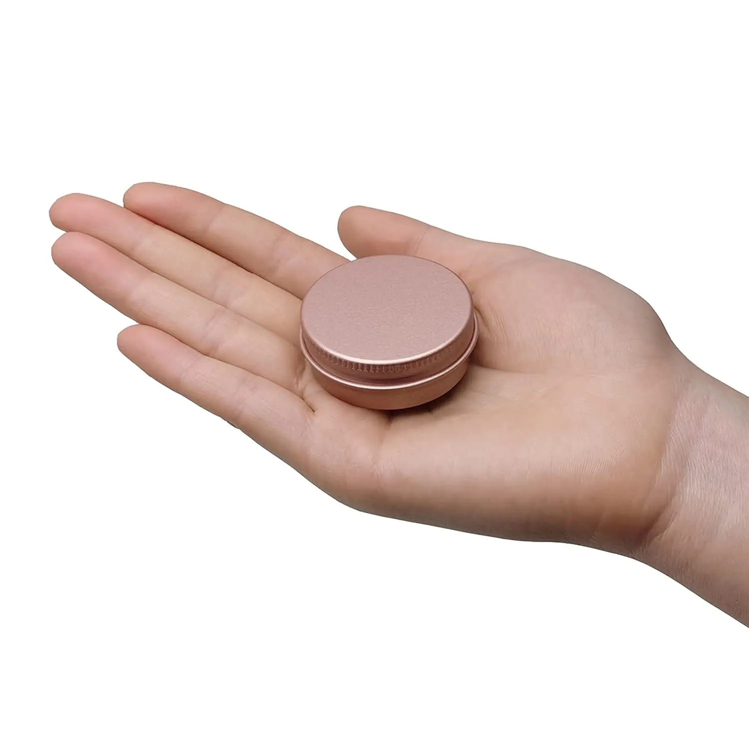 12 Stück 15 ml Aluminium-Blechdose mit Schraubdeckel, leere, nachfüllbare runde Aluminium-Blechbehälter für kosmetische Lippenbalsam-Creme, Roségold