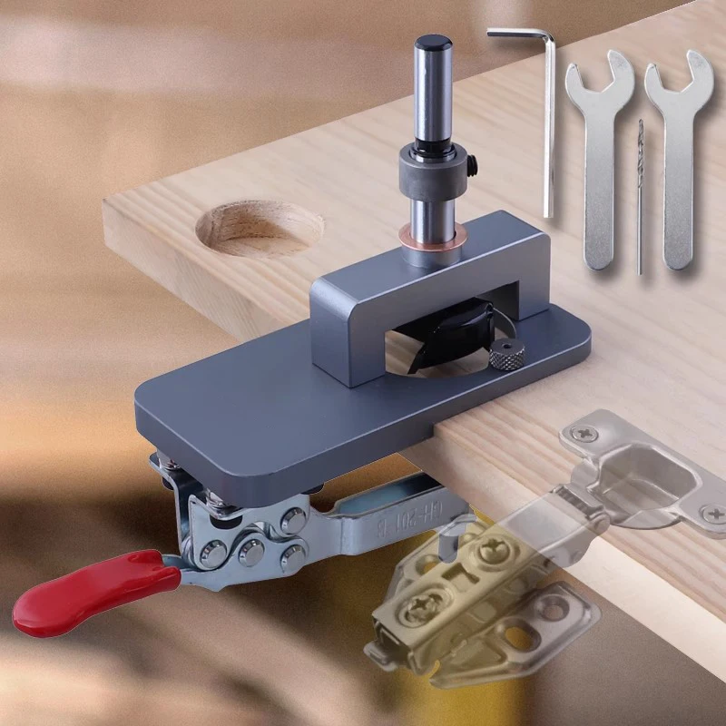 

Woodworking Hinge Hole Drill Guide Locator Wood Drilling Dowel Jig Alloy Cup Style Hinge Jig 35mm Door Cabinet Hole Opener Tools