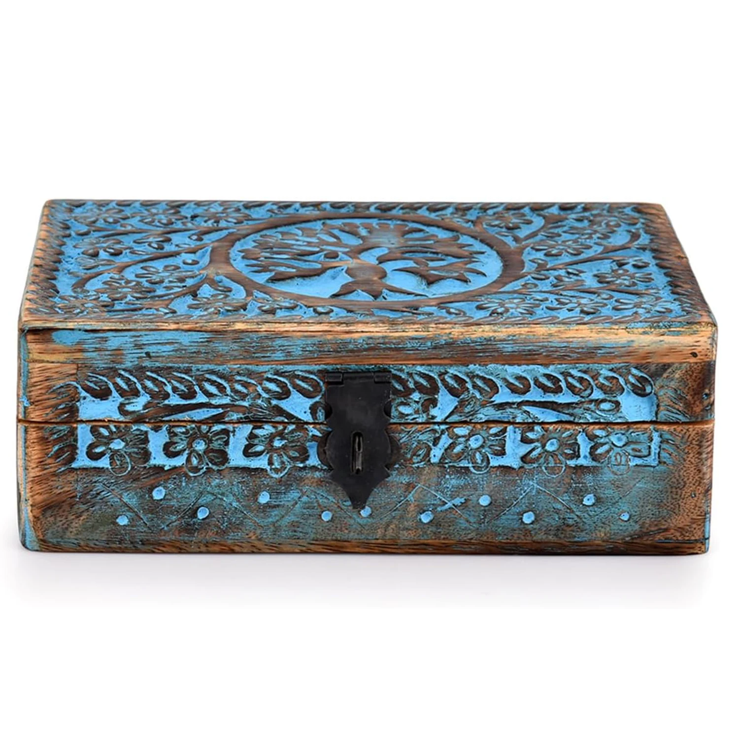 Wooden Jewelry Box Tree of Life Trinket Box Decorative Storage Bin Tarot Box Celestial Home Decor