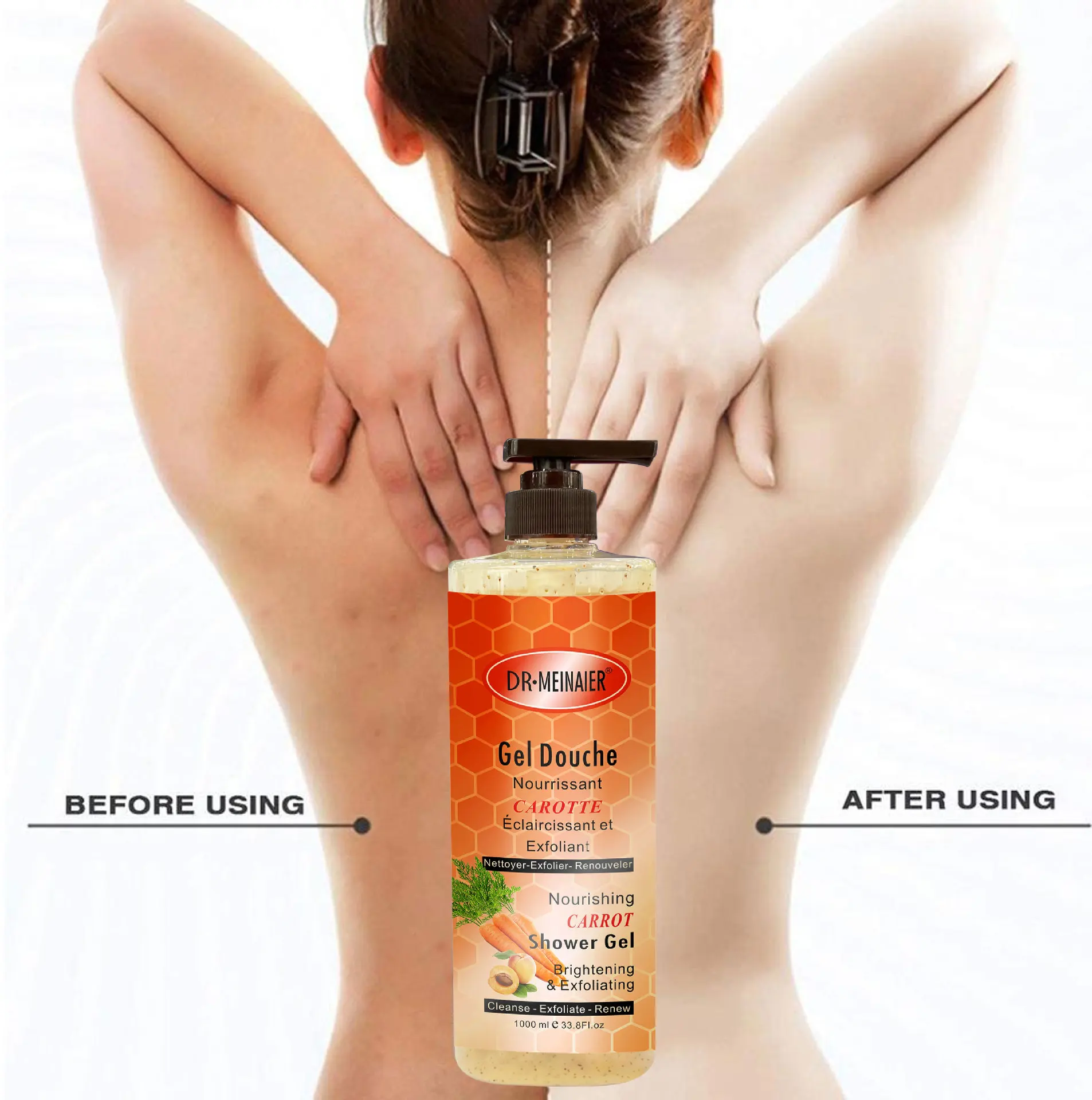 Carrot Scrub Body Wash Deep Cleansing Nourishing Removal Chicken Skin Brightening Skin 1000ml