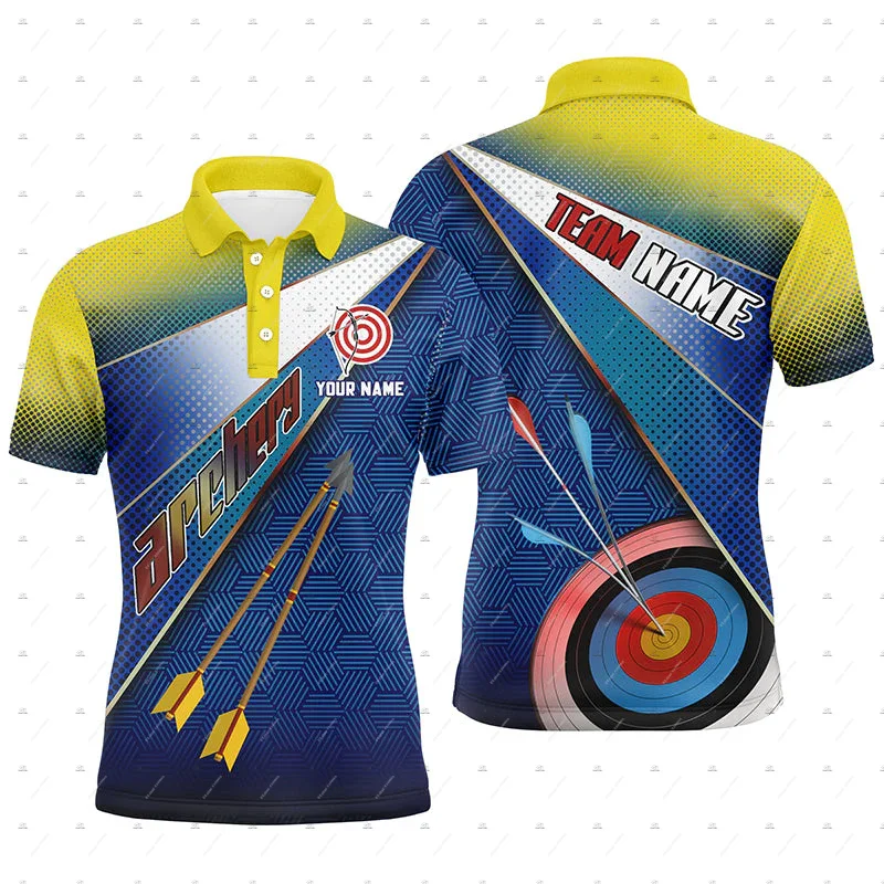 Custom Name Mesh Breathable Archery Graffiti Archer Shooter Vintage 3DPrint Harajuku Summer Short Sleeves Polo Jersey Shirts A5